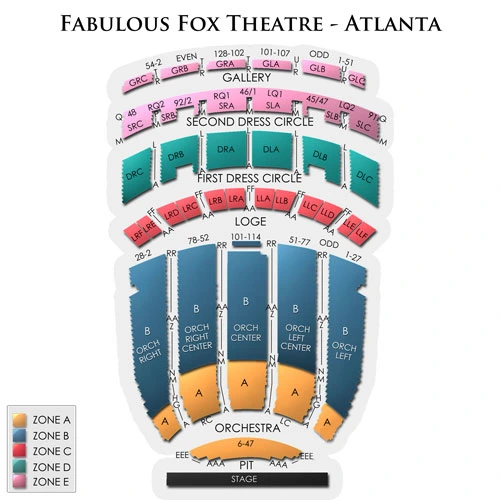 Fabulous Fox Theatre seating chart